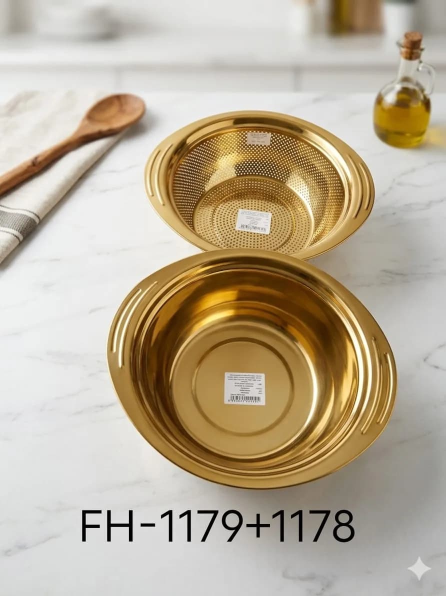 طقم مصفاة بالحلة ستانلس